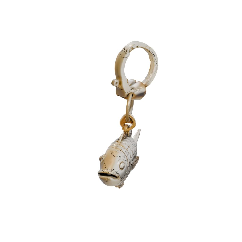 Gold 3D Fish Charm
