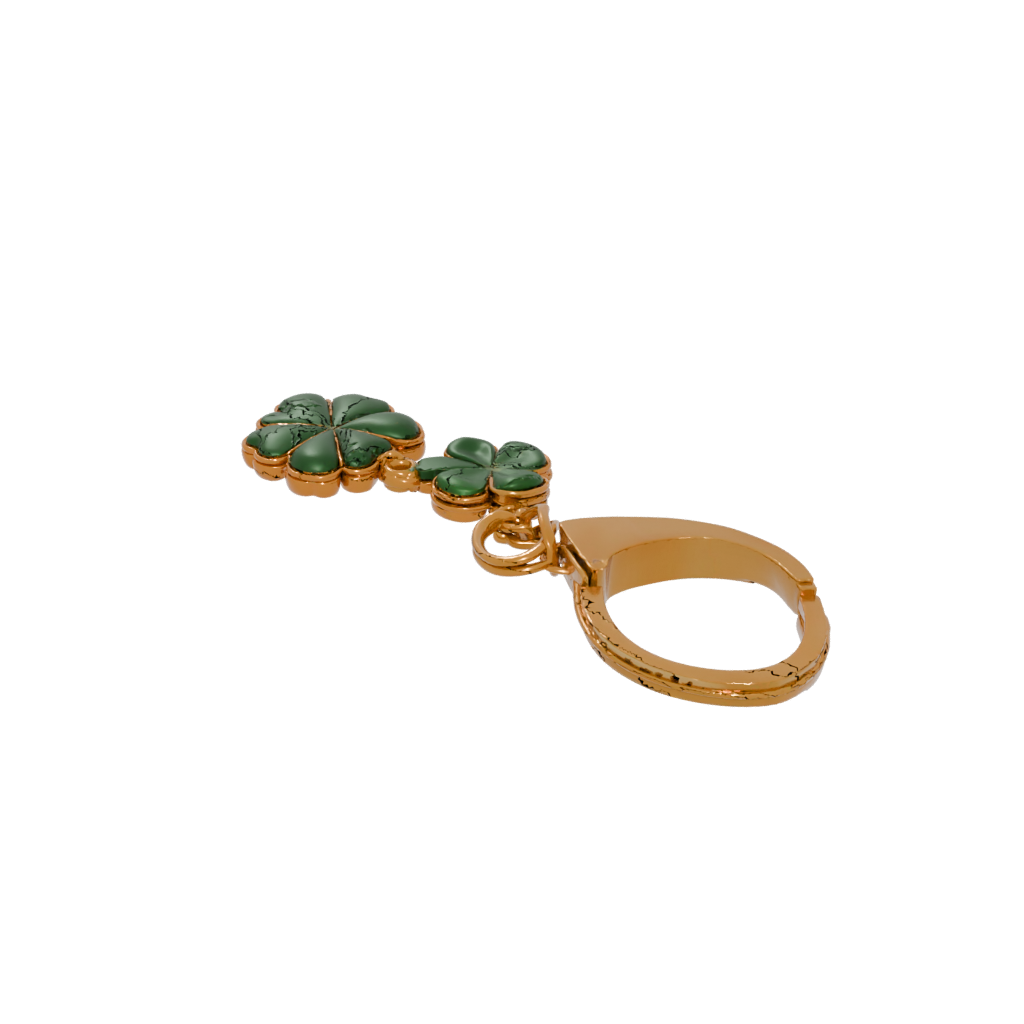 Gold 3D Four-Leaf Clover Charm