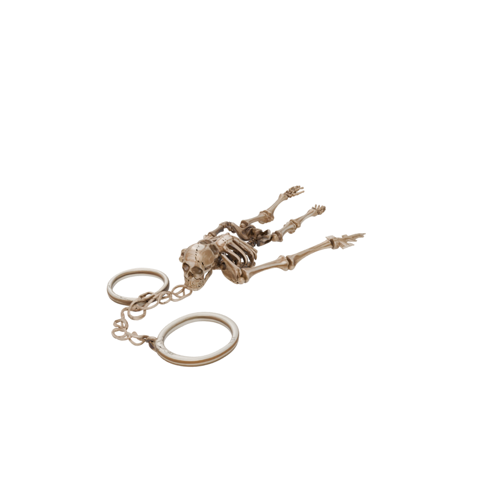 Gold 3D Key Skeleton Charm