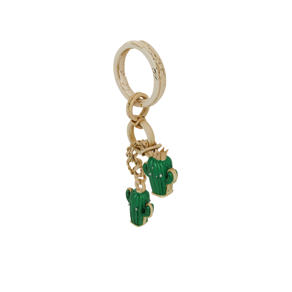 Gold 3D Mini Cactus Charm