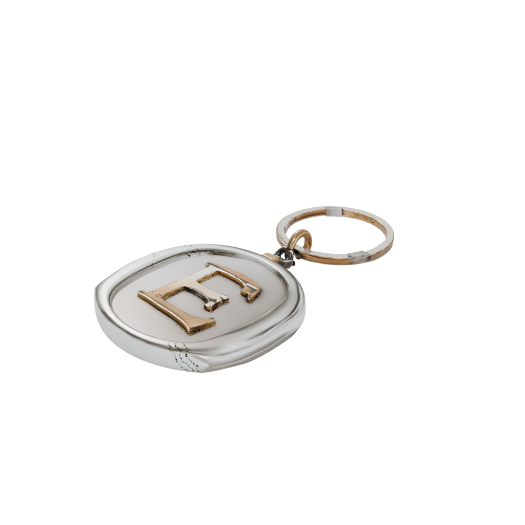 Gold 3D Monogram Initial E