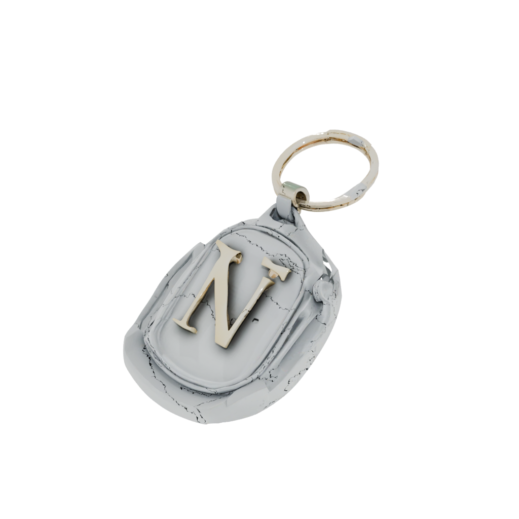 Gold 3D Monogram Initial N