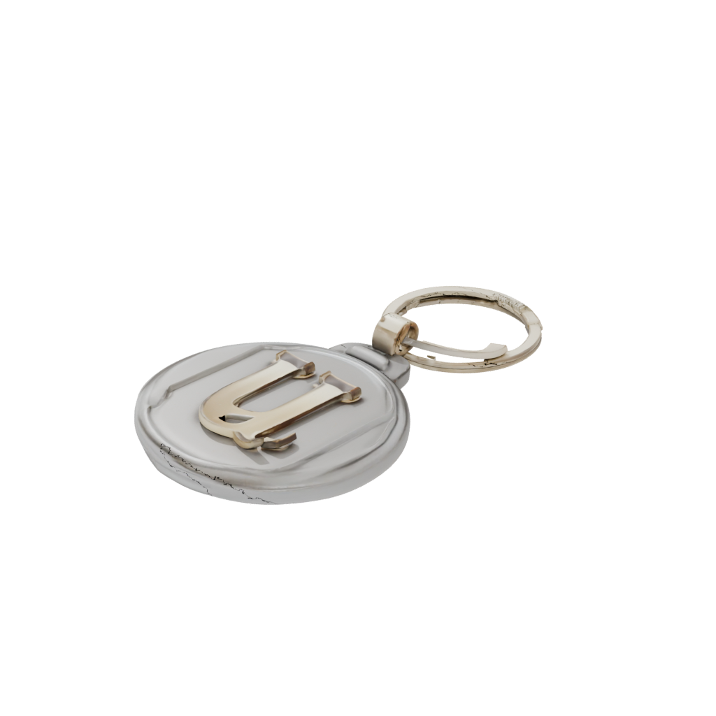 Gold 3D Monogram Initial U