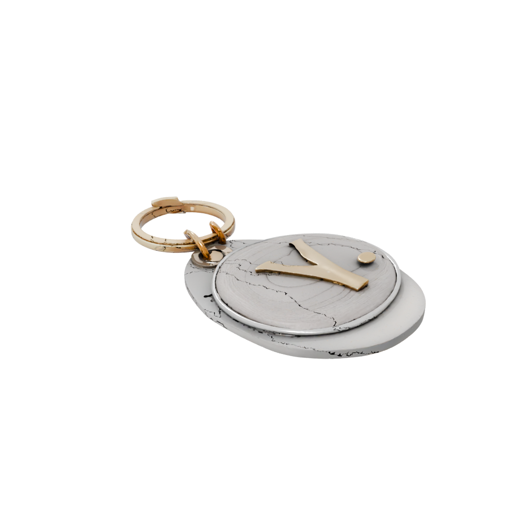 Gold 3D Monogram Initial Y