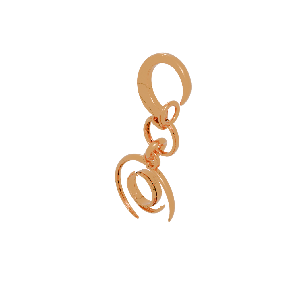 Gold 3D Moon Crescent Charm