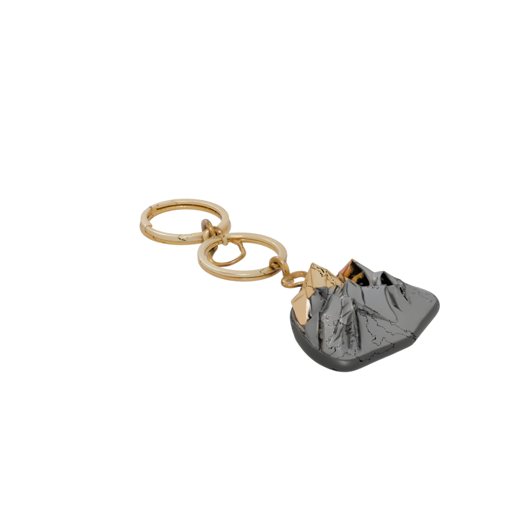 Gold 3D Mountain Peak Charm