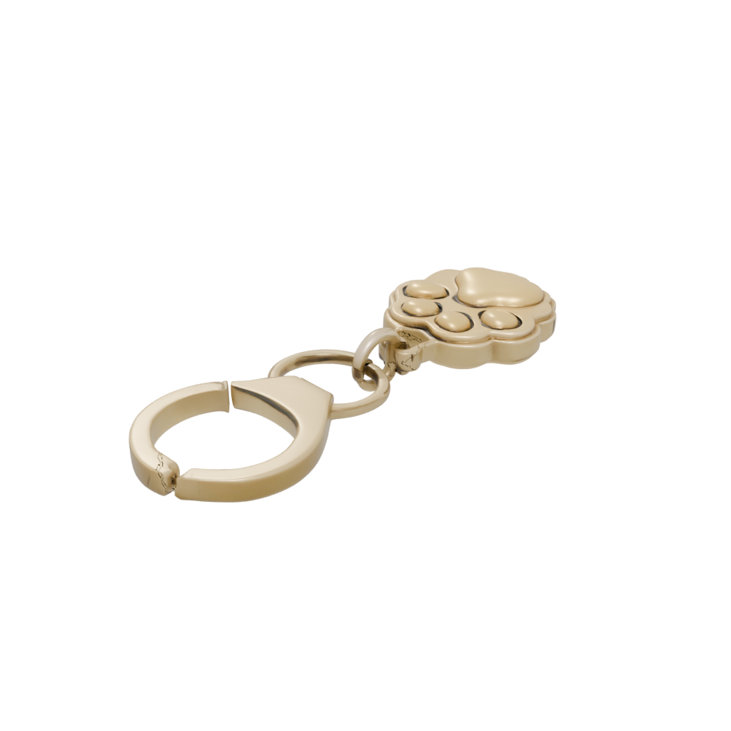 Gold 3D Paw Print Charm