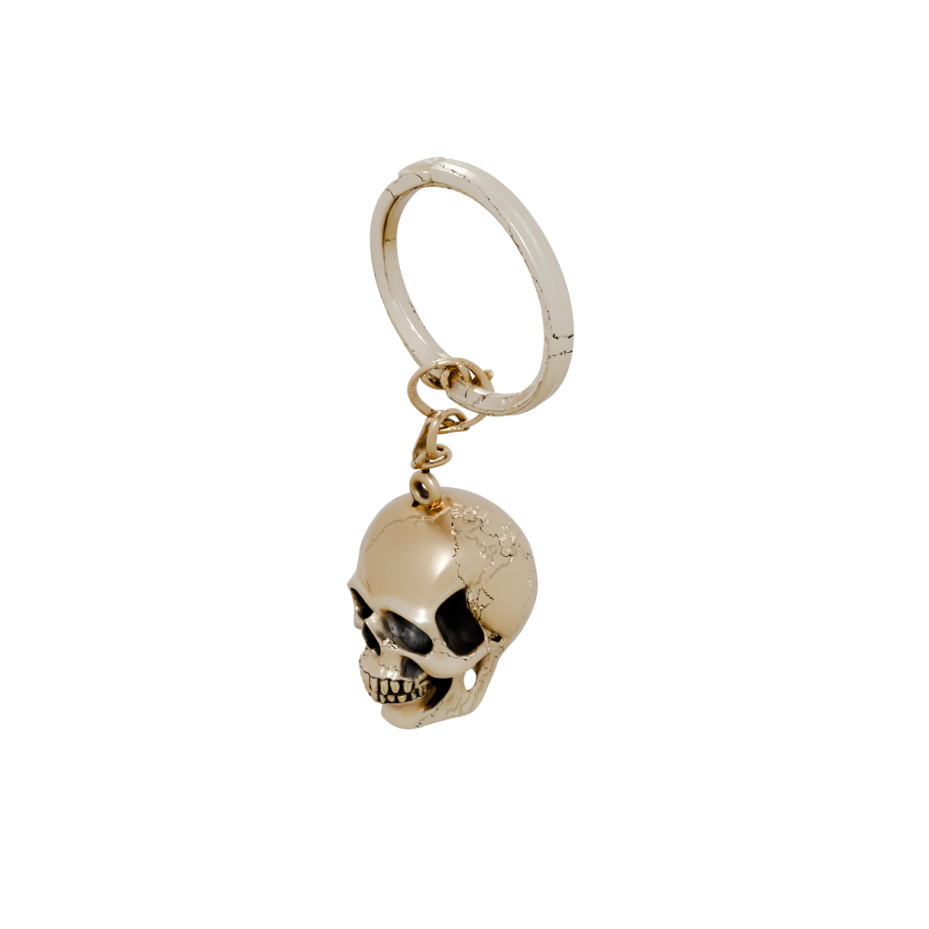 Gold 3D Skull Charm