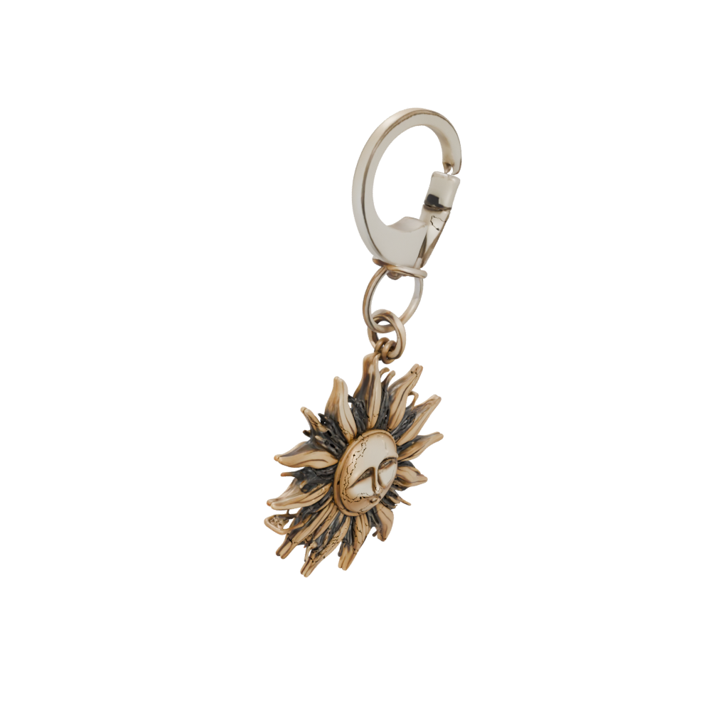 Gold 3D Sun Charm