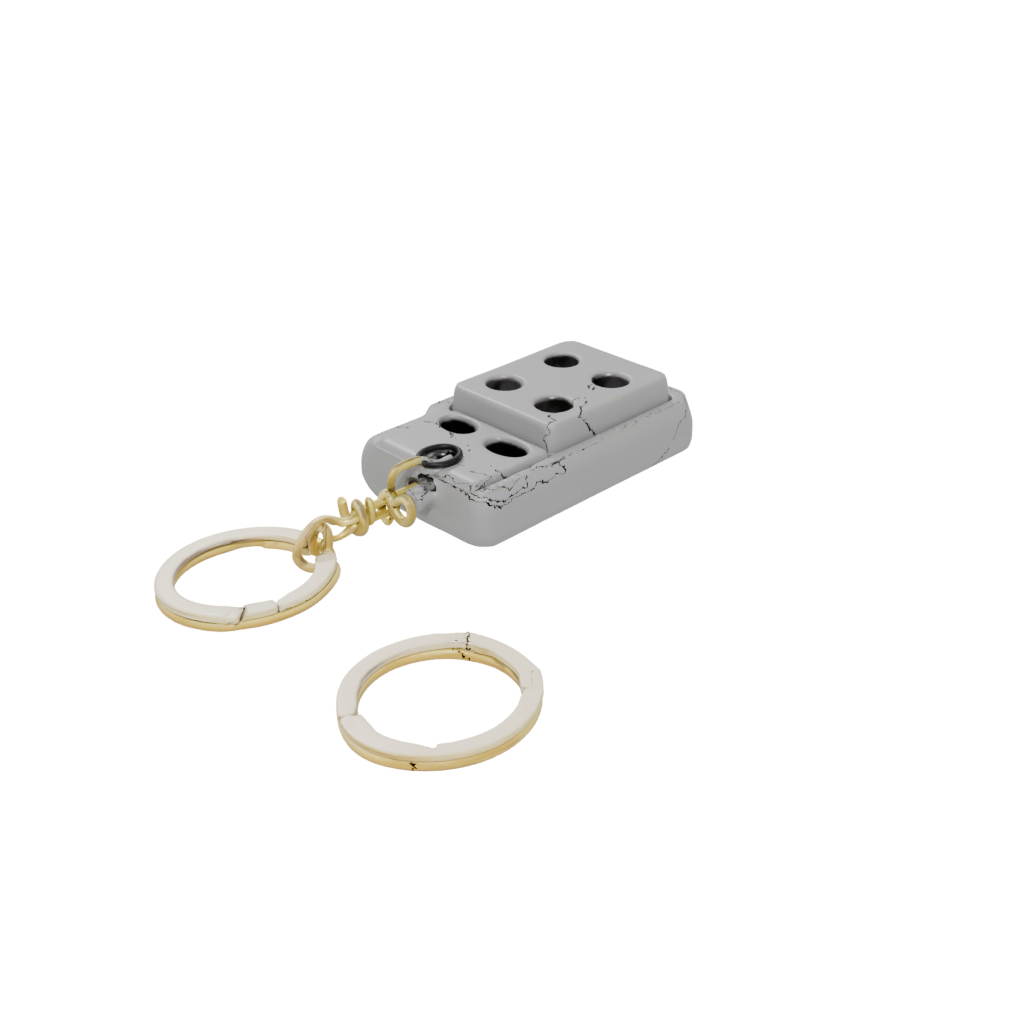 Gold Dice Holder Keychain