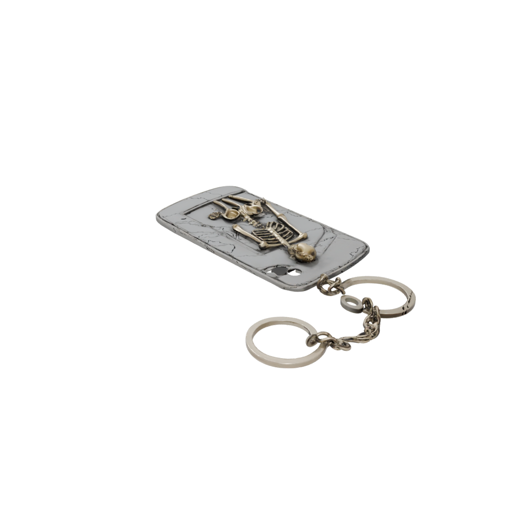 Gold Key Skeleton Charm