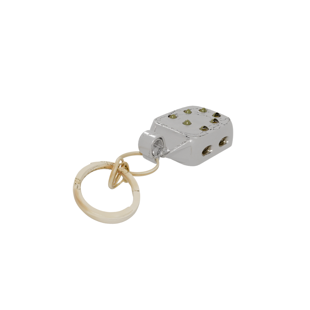 Gold Outline Dice Holder Keychain