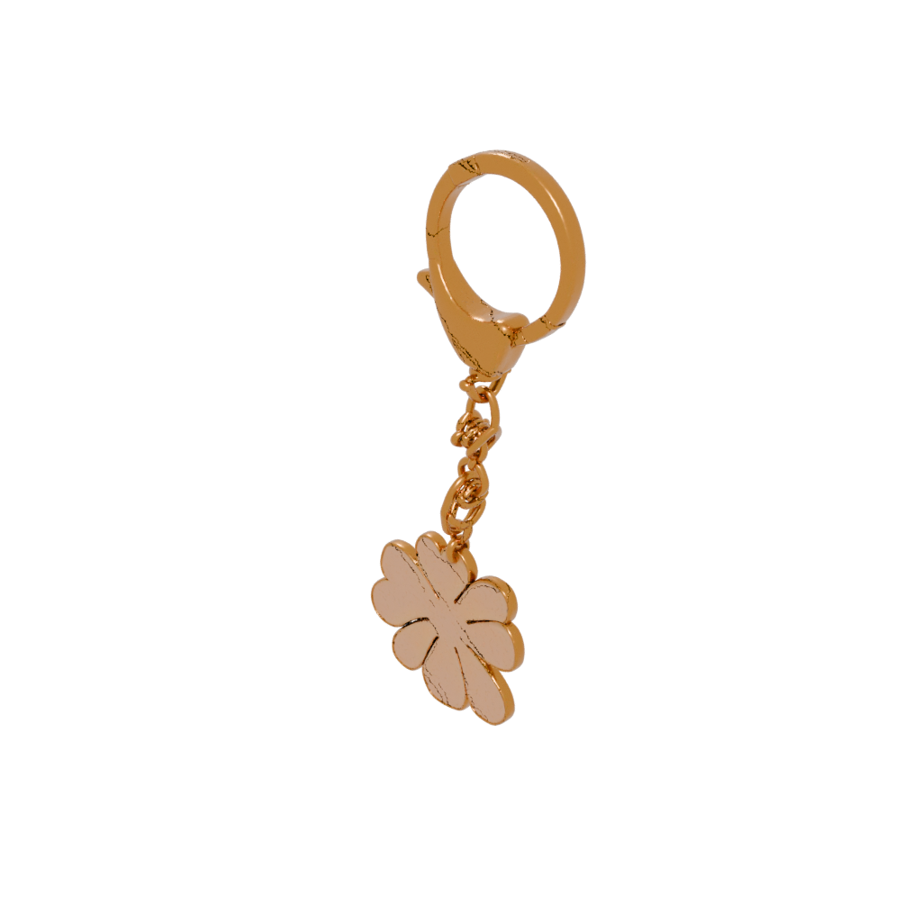 Gold Outline Four-Leaf Clover Charm