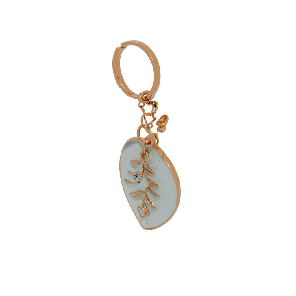 Gold Outline Leaf Charm