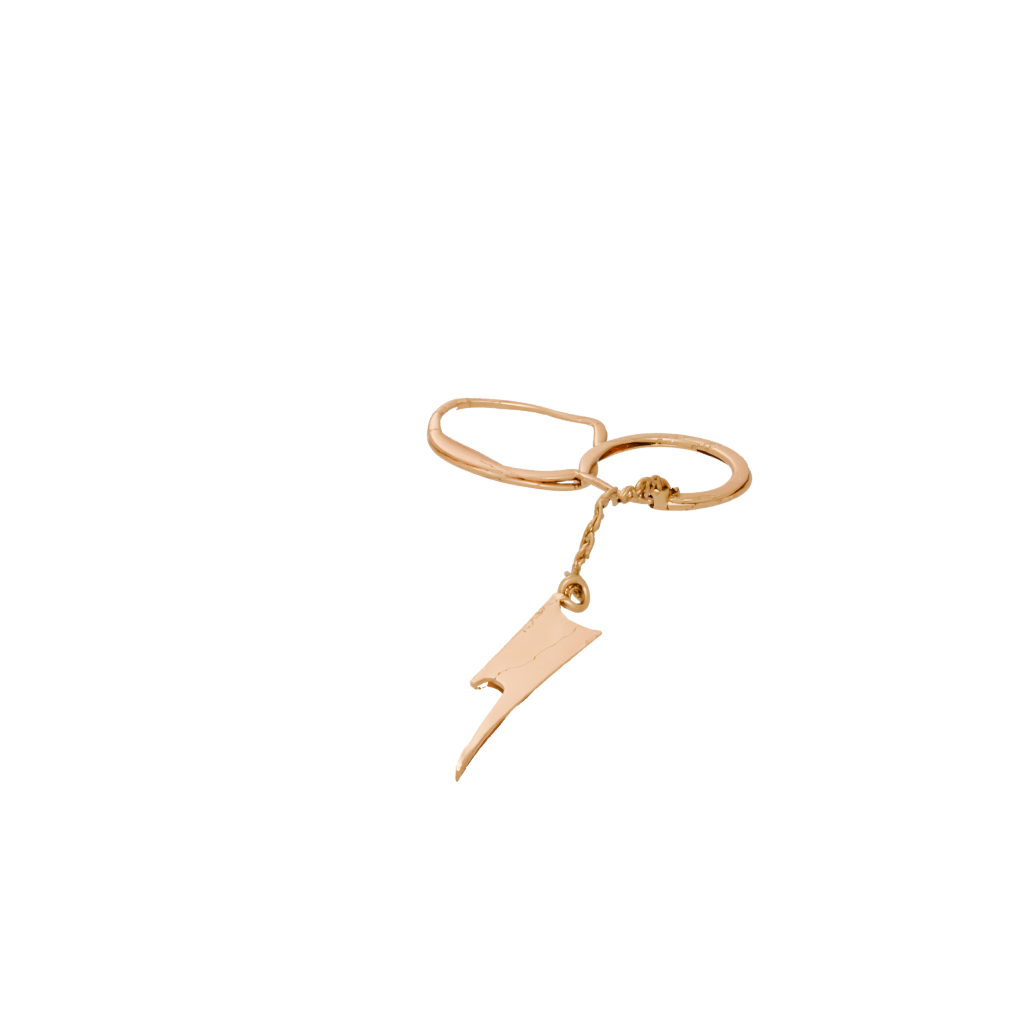 Gold Outline Lightning Bolt Charm