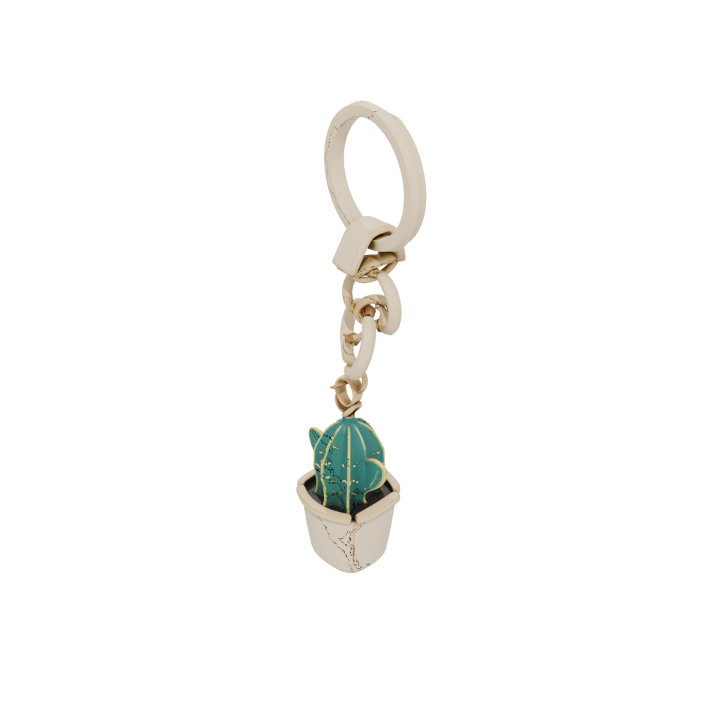 Gold Outline Mini Cactus Charm