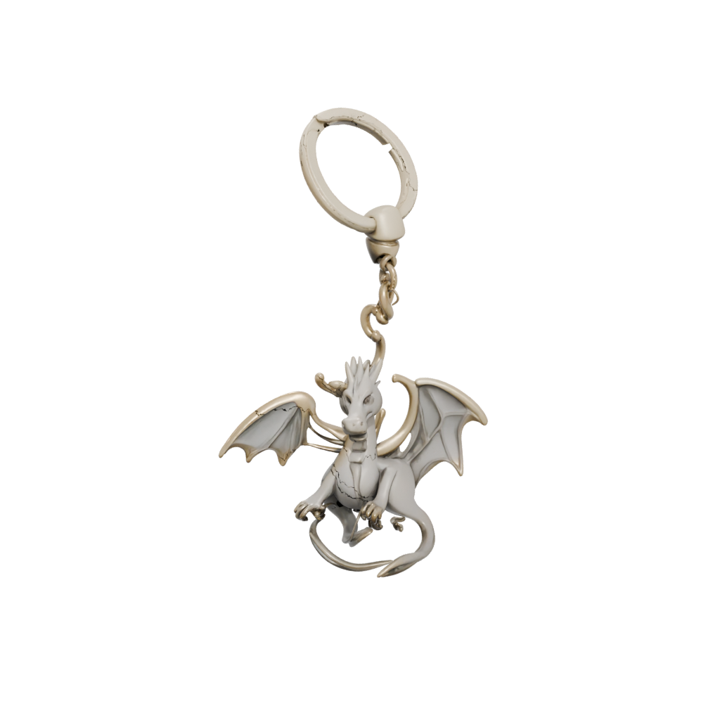 Gold Outline Mini Dragon Charm
