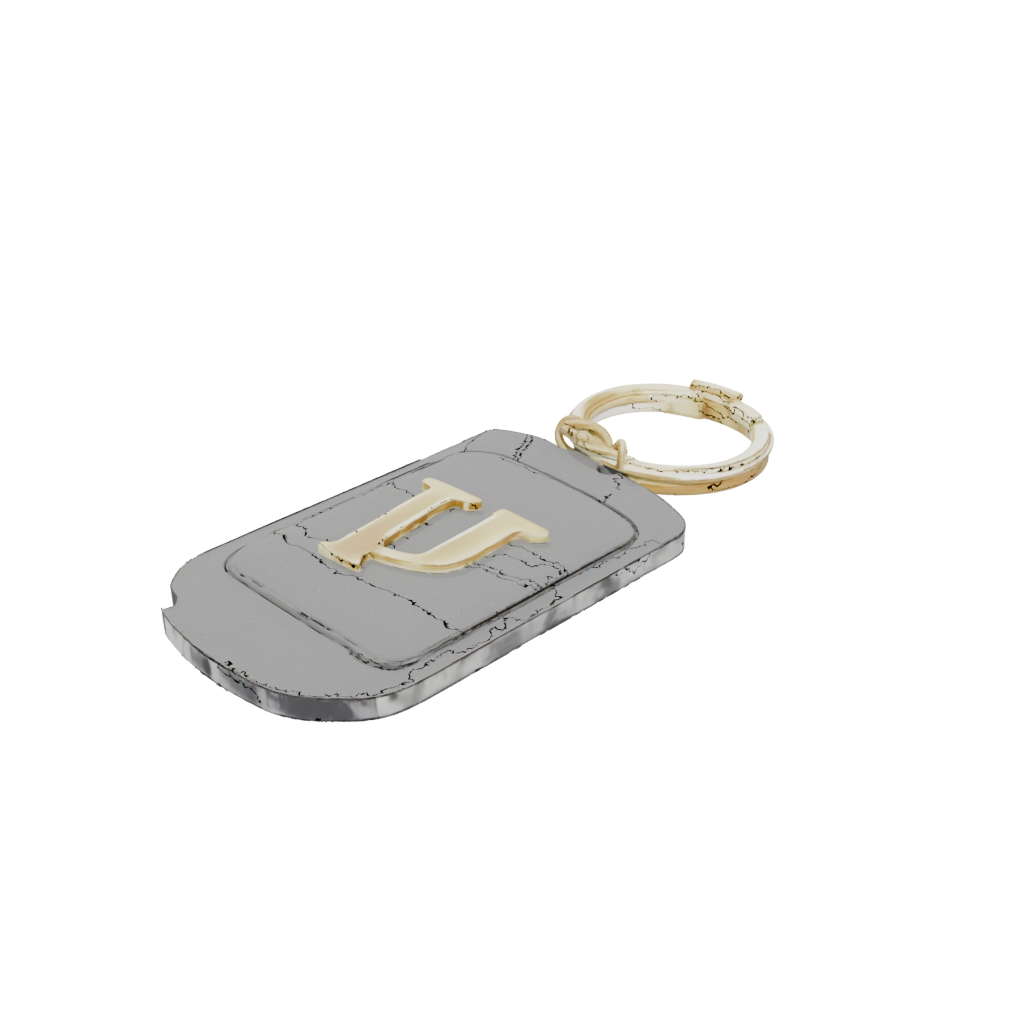 Gold Outline Monogram Initial U