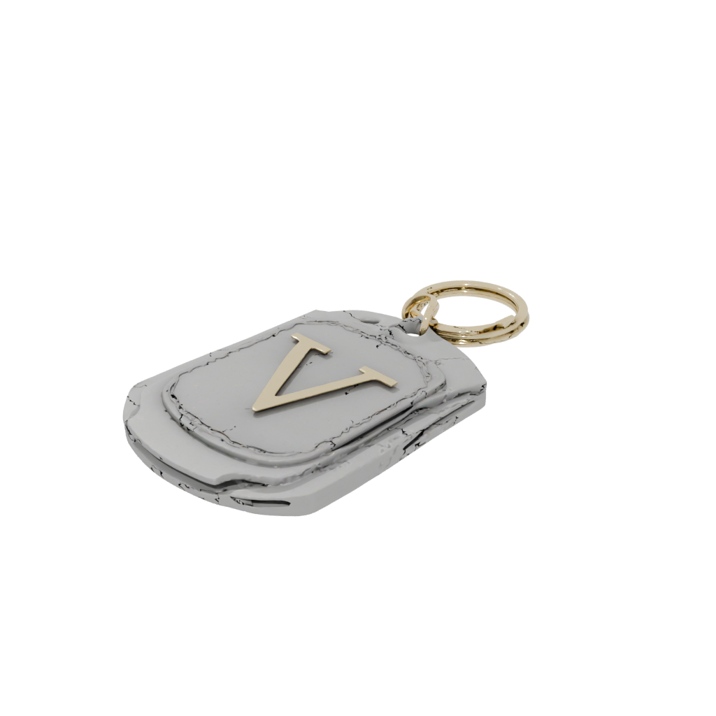 Gold Outline Monogram Initial V