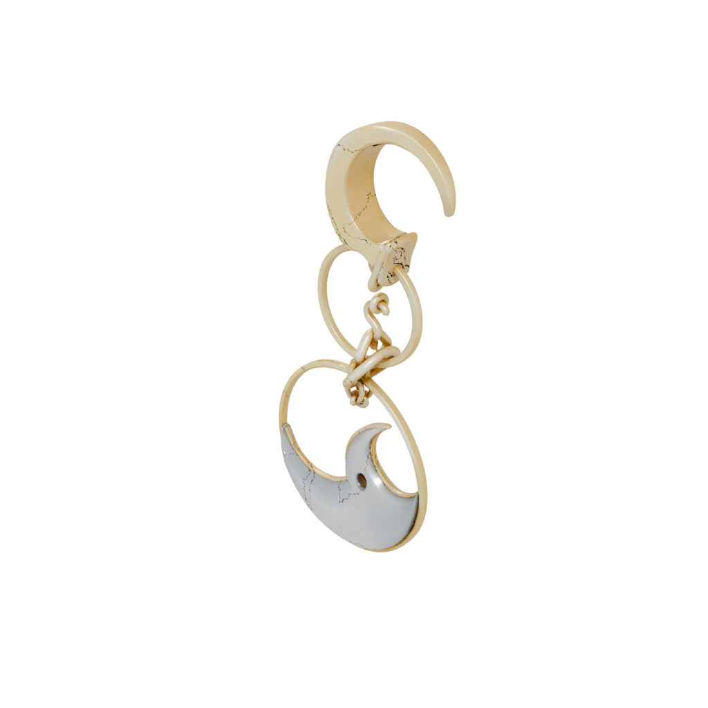 Gold Outline Moon Crescent Charm