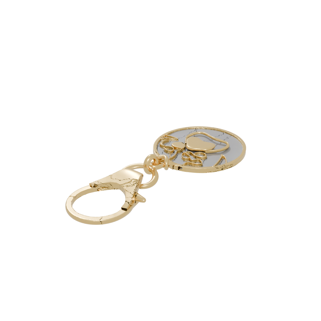 Gold Outline Paw Print Charm