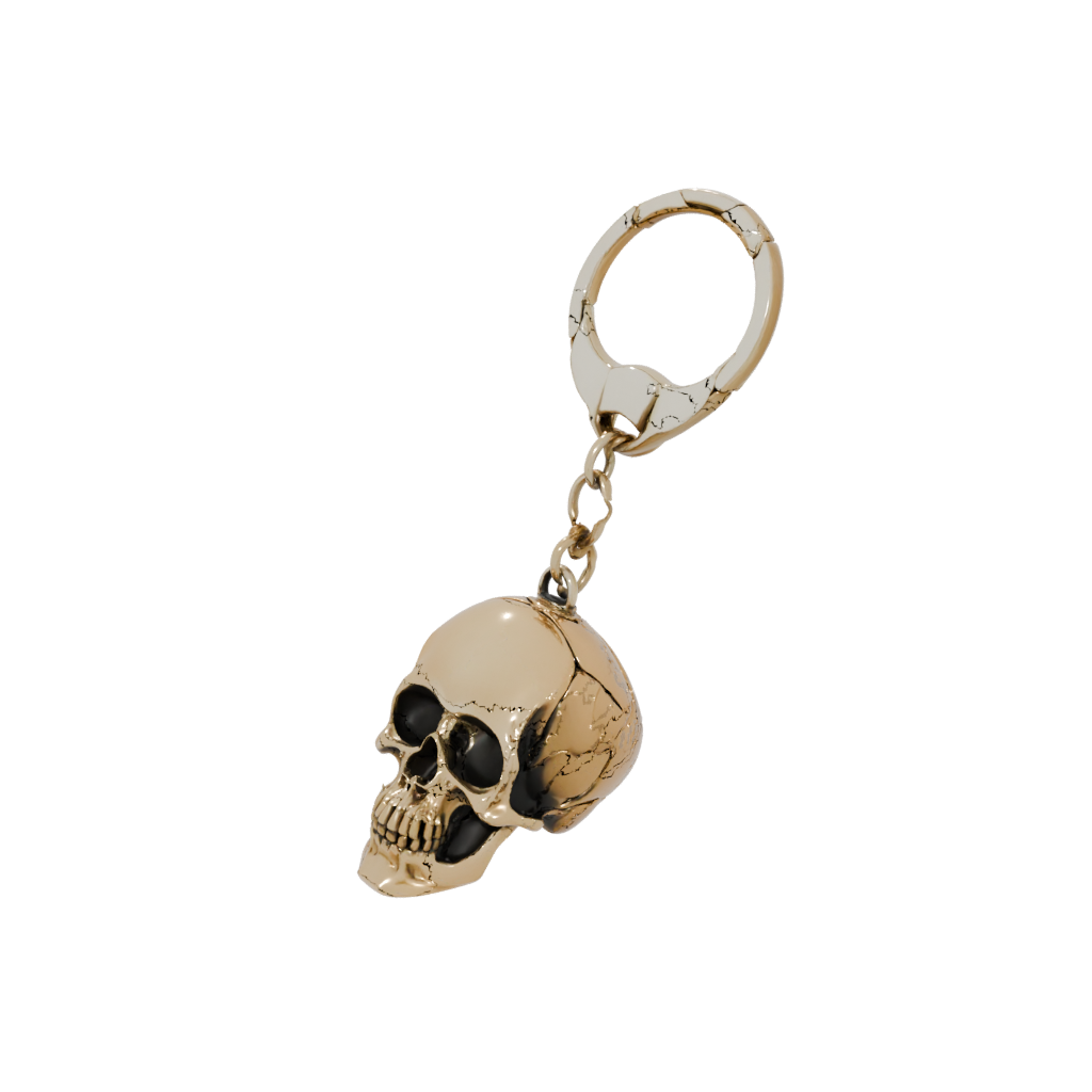 Gold Outline Skull Charm