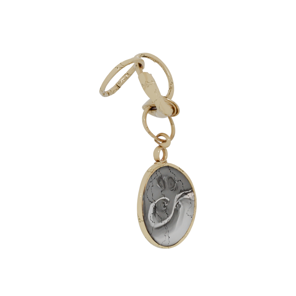 Gold Outline Wave Charm
