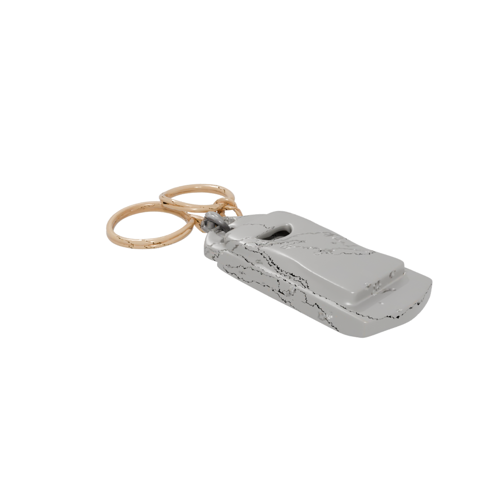 Gold Outline Whistle Keyfob