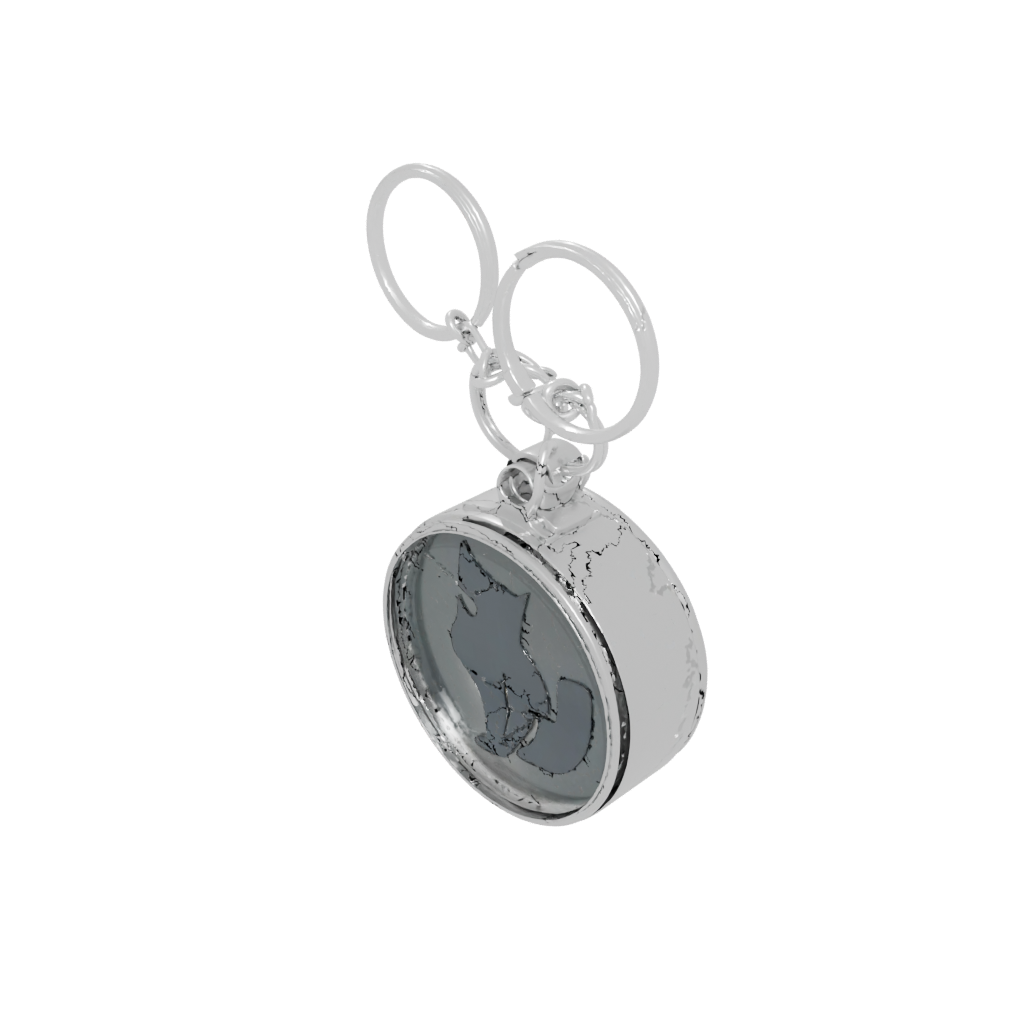 Holiday Layered Cat Silhouette Charm