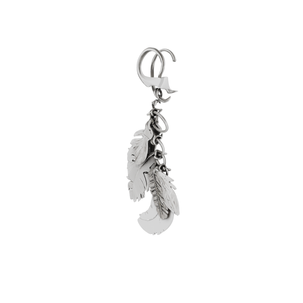 Holiday Outline Feather Charm