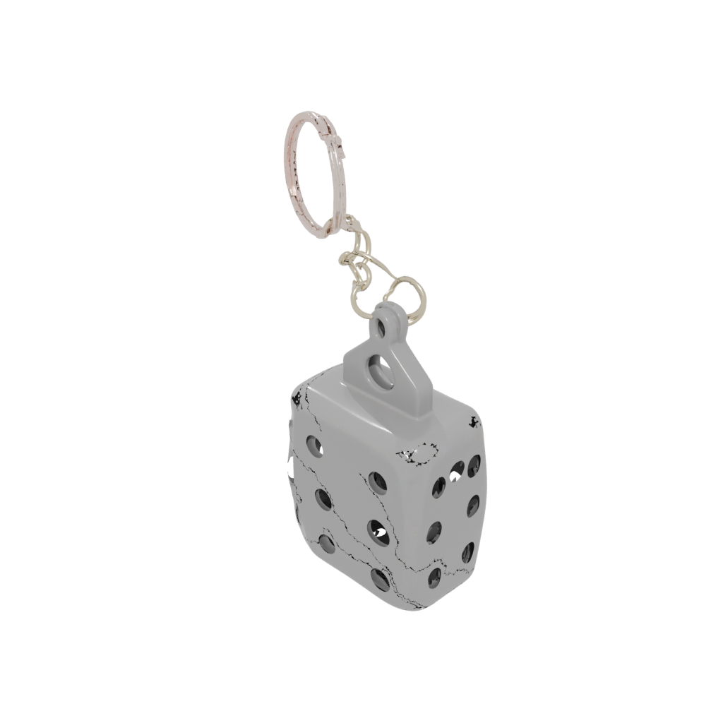 Jumbo Outline Dice Holder Keychain