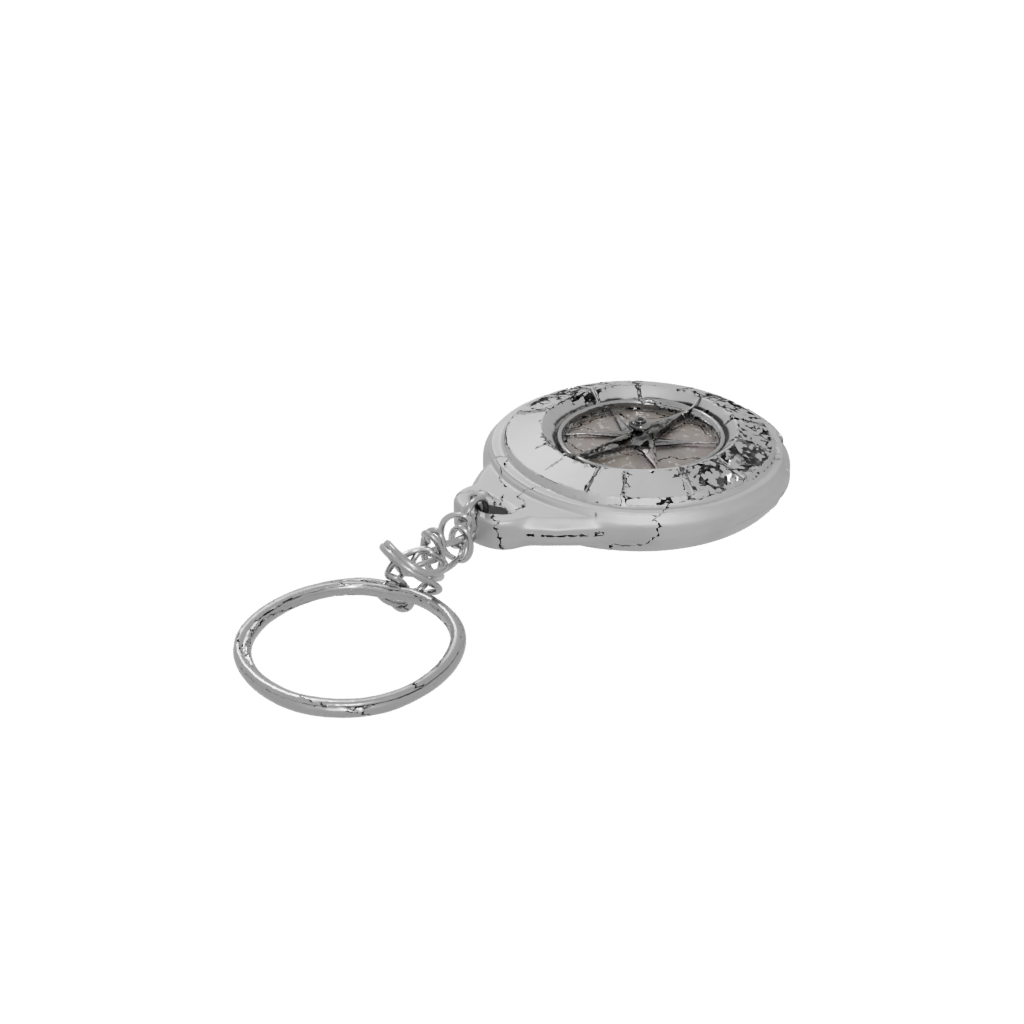 Low-Poly 3D Compass Charm