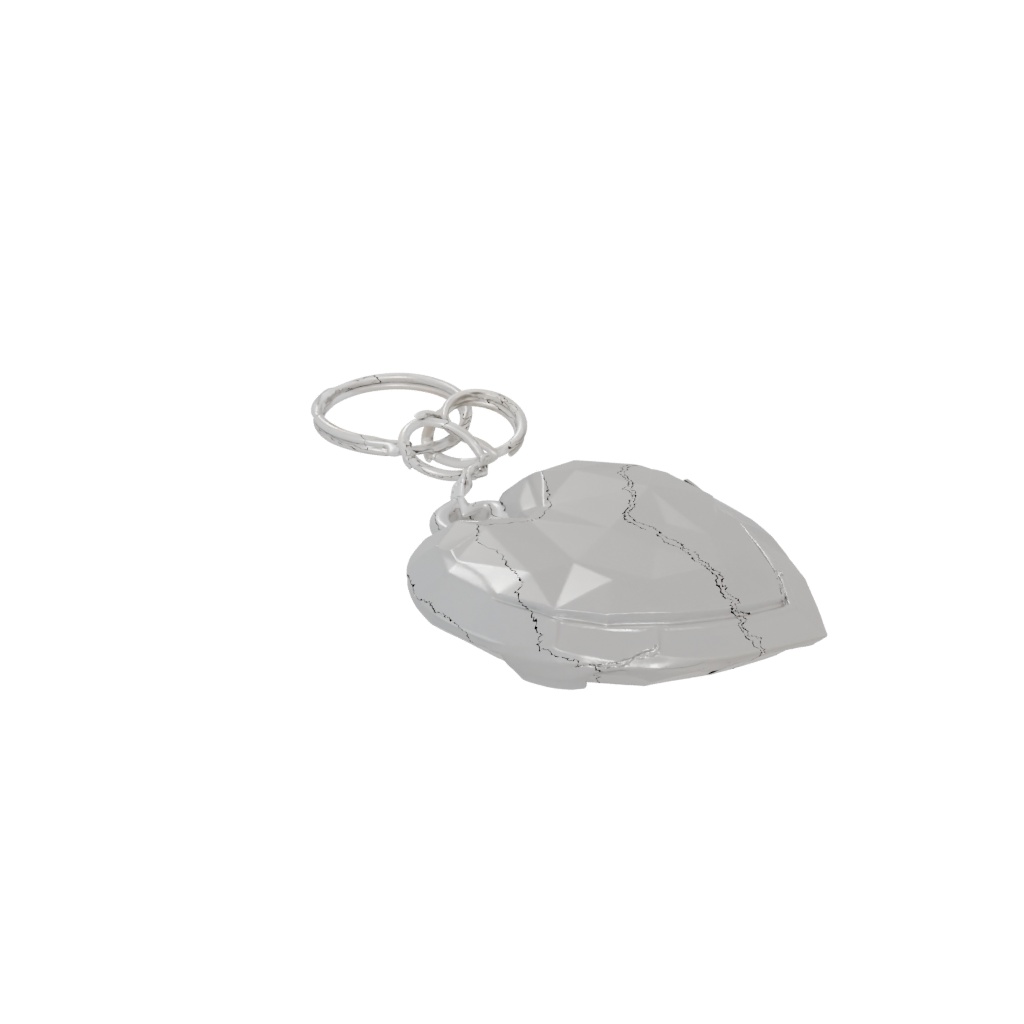 Low-Poly 3D Heart Locket Charm