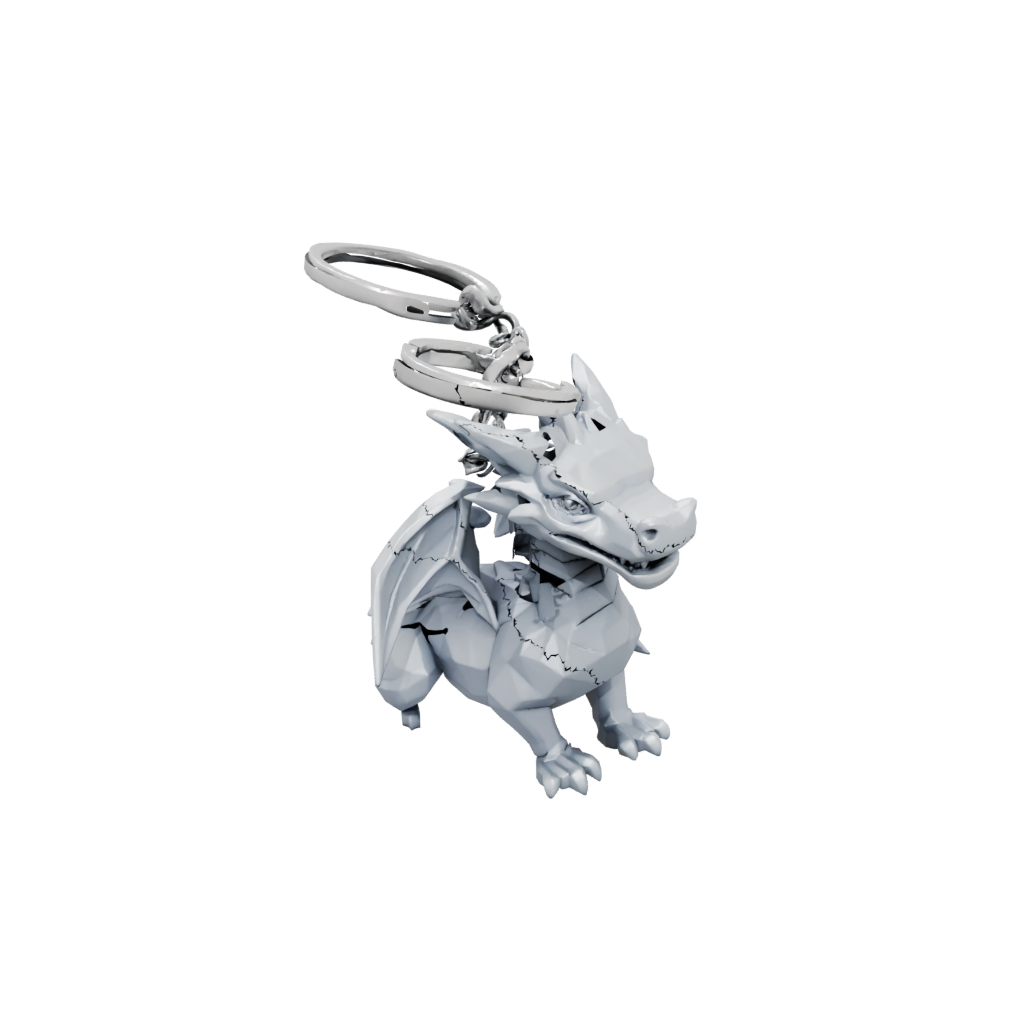 Low-Poly 3D Mini Dragon Charm
