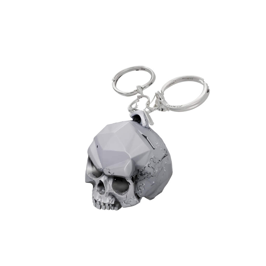 Low-Poly 3D Skull Charm