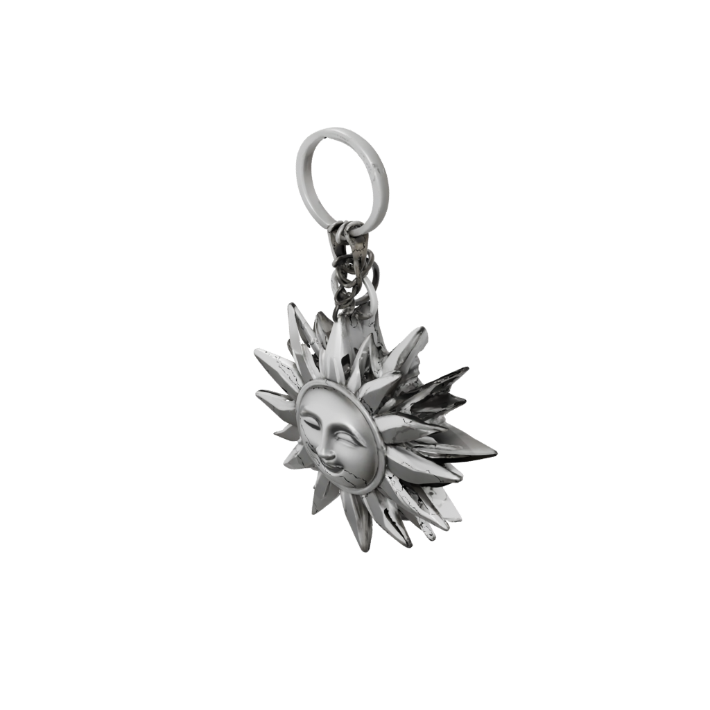 Low-Poly 3D Sun Charm