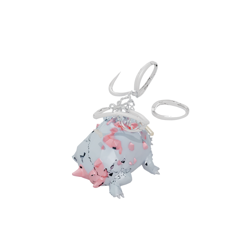 Low-Poly 3D Tiny Axolotl Charm