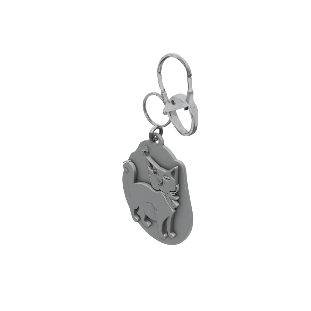 Low-Poly Cat Silhouette Charm