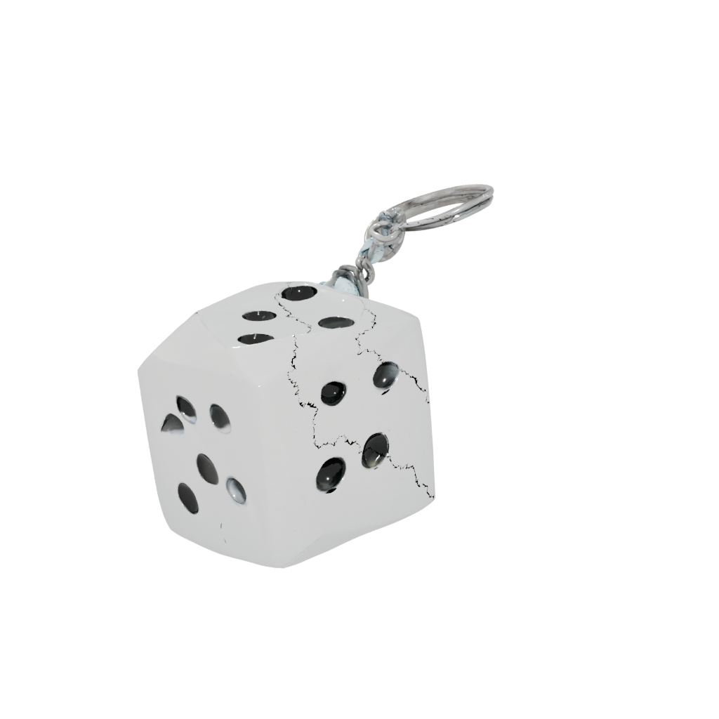 Low-Poly Dice Holder Keychain