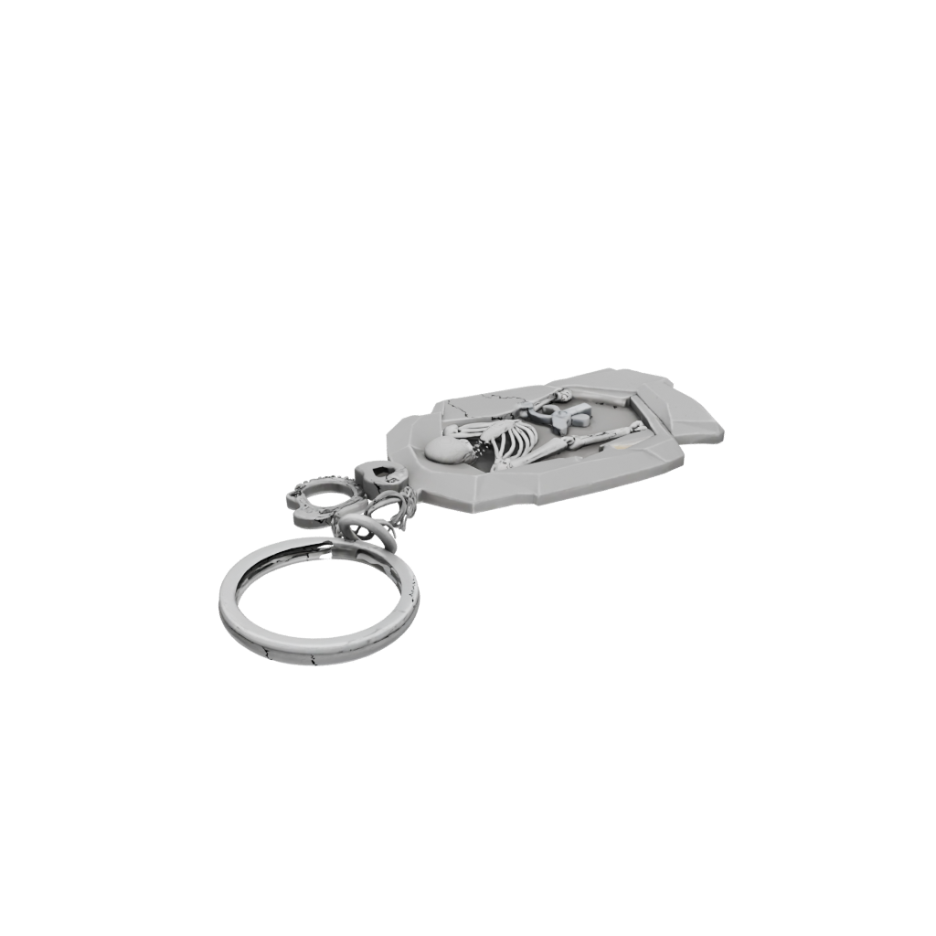 Low-Poly Key Skeleton Charm