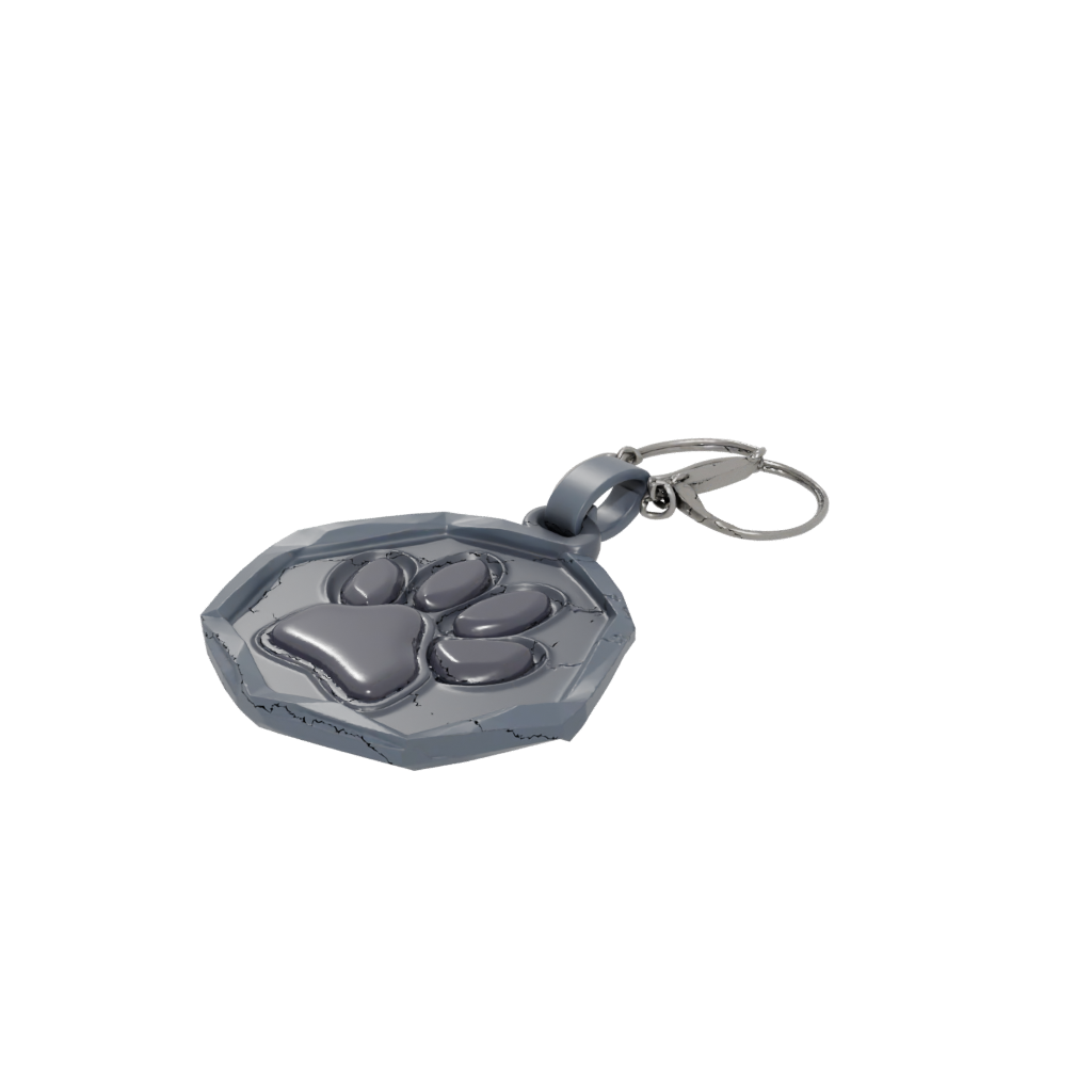 Low-Poly Paw Print Charm