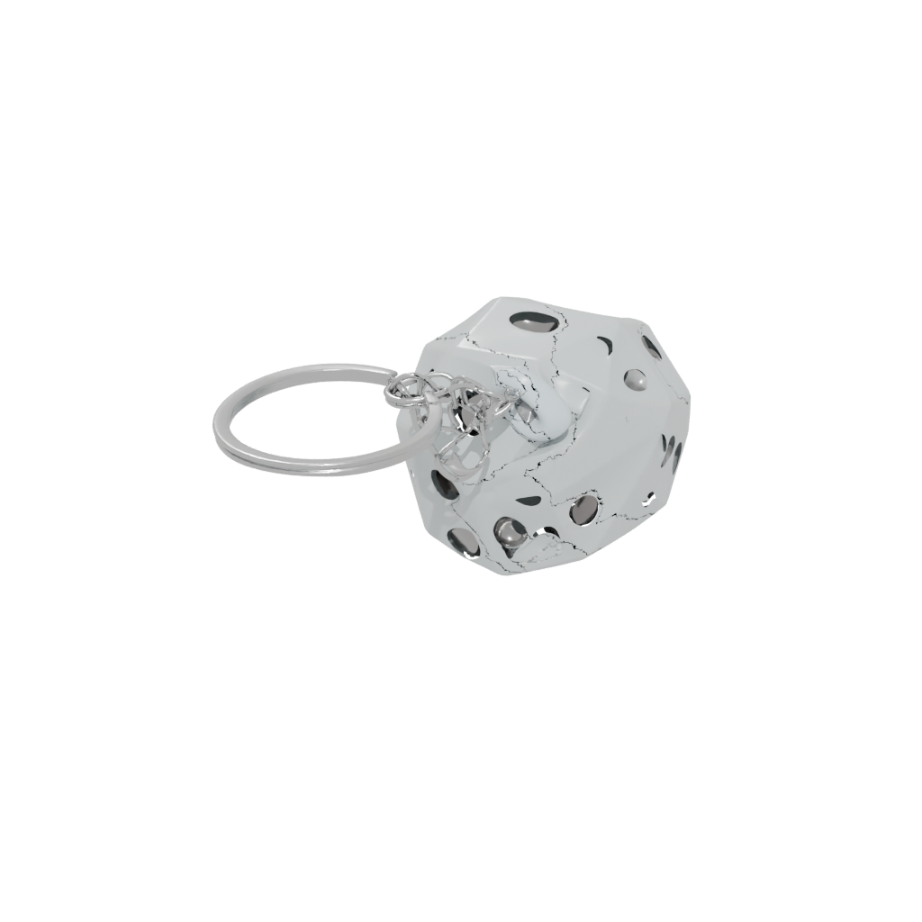Low-Poly Layered Dice Holder Keychain