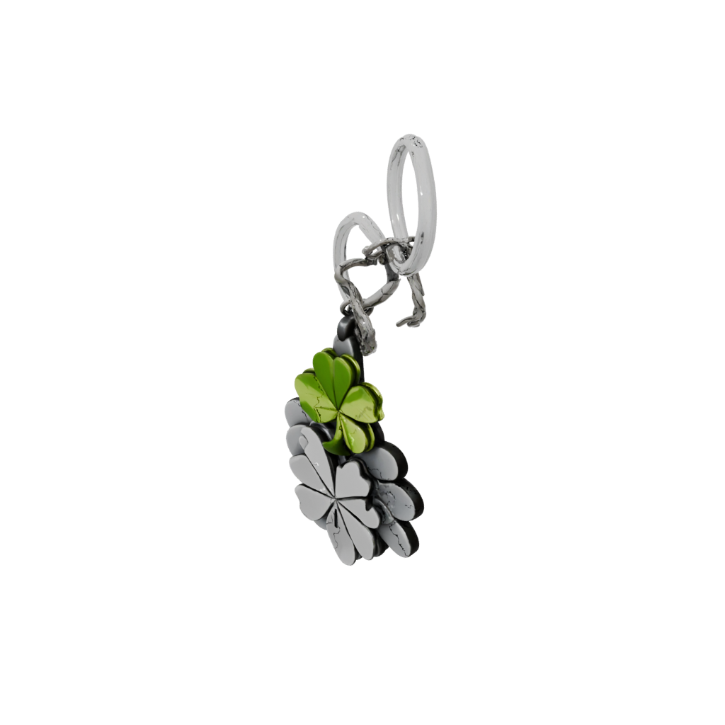 Low-Poly Layered Four-Leaf Clover Charm