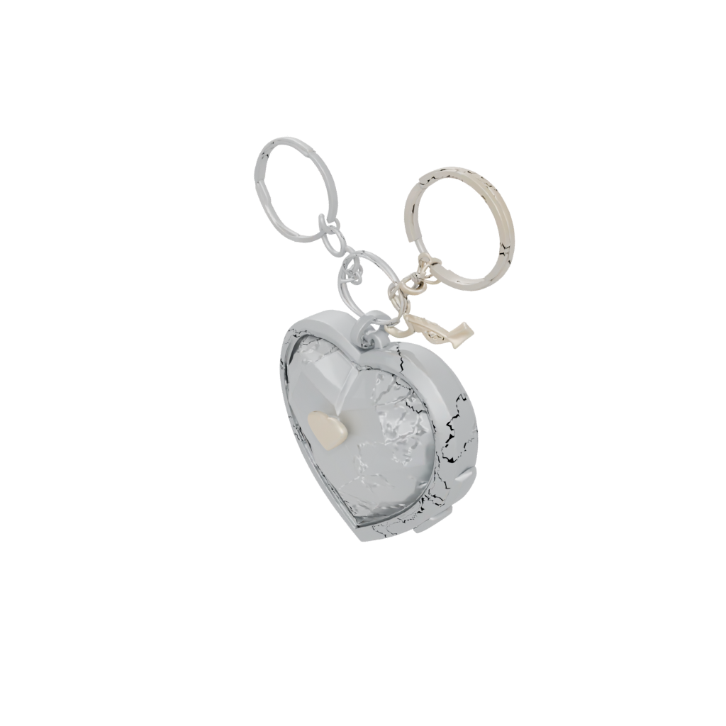 Low-Poly Layered Heart Locket Charm