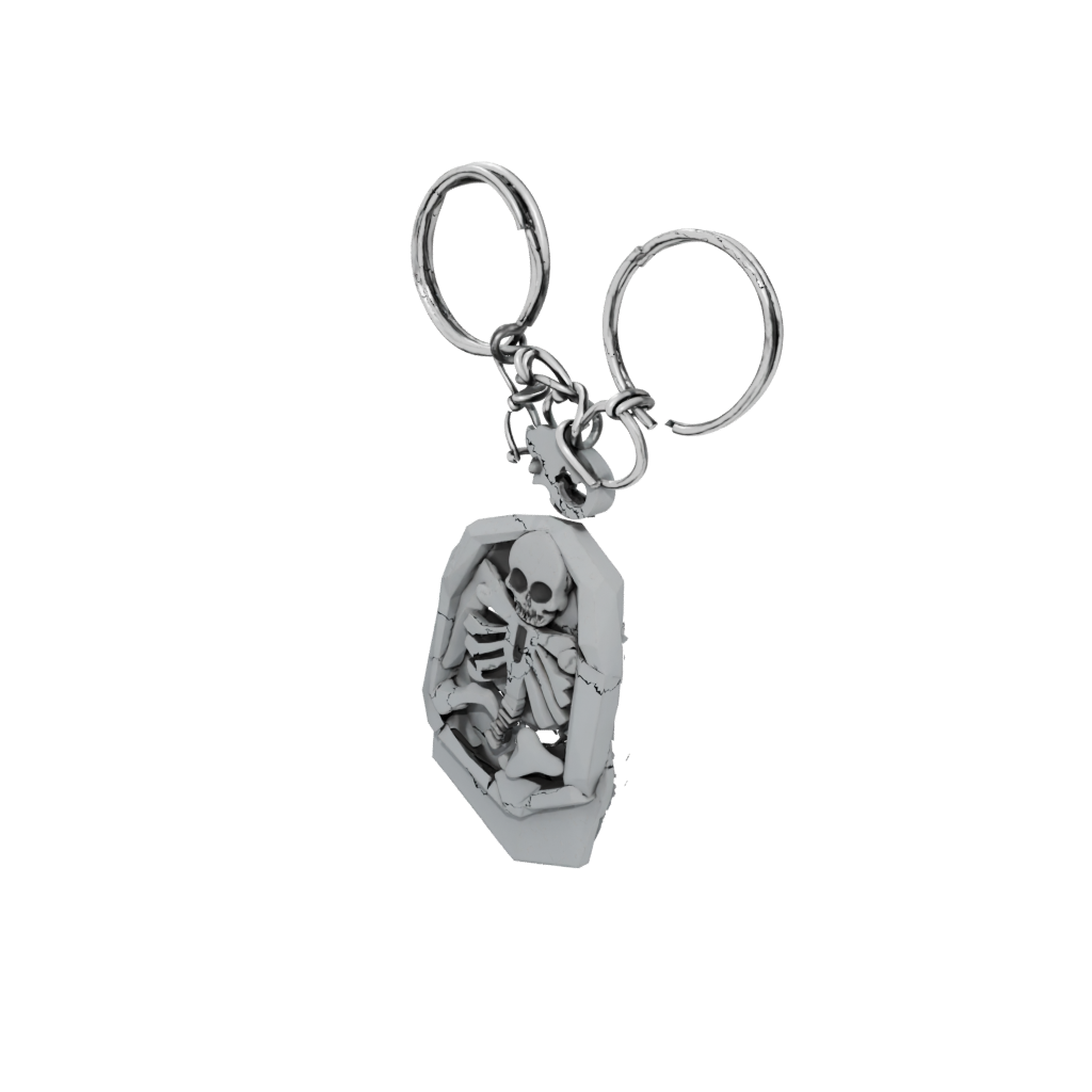 Low-Poly Layered Key Skeleton Charm