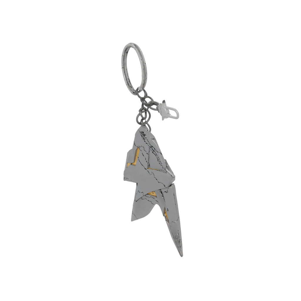 Low-Poly Layered Lightning Bolt Charm