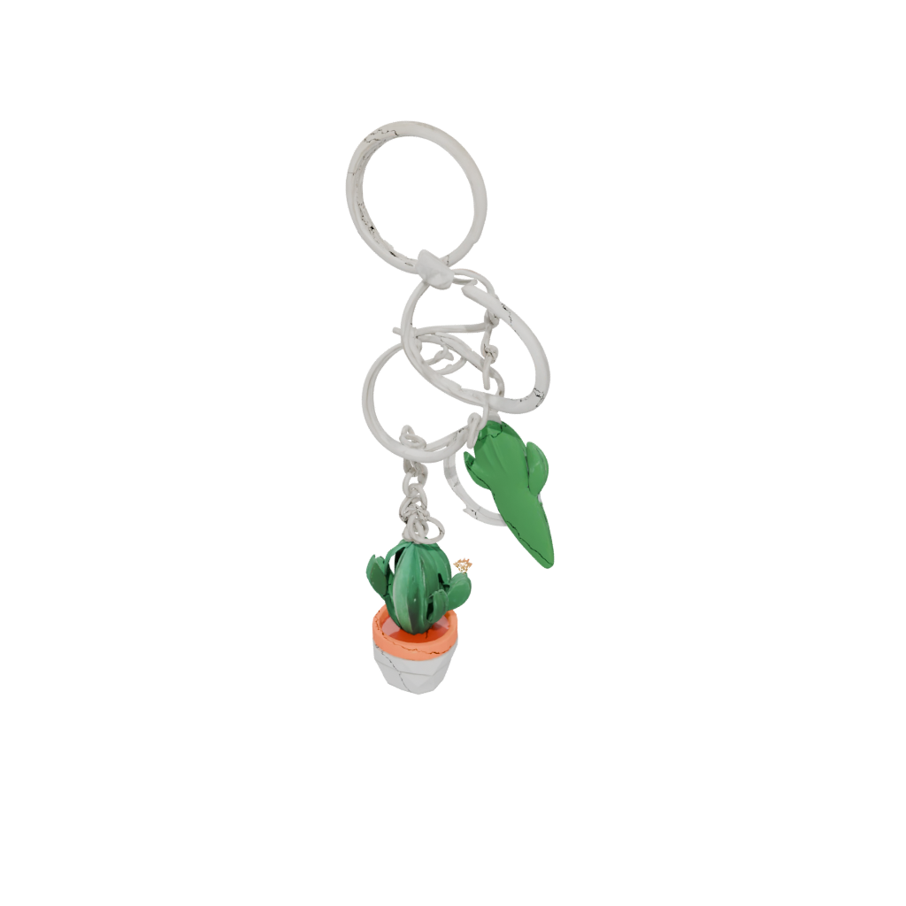 Low-Poly Layered Mini Cactus Charm