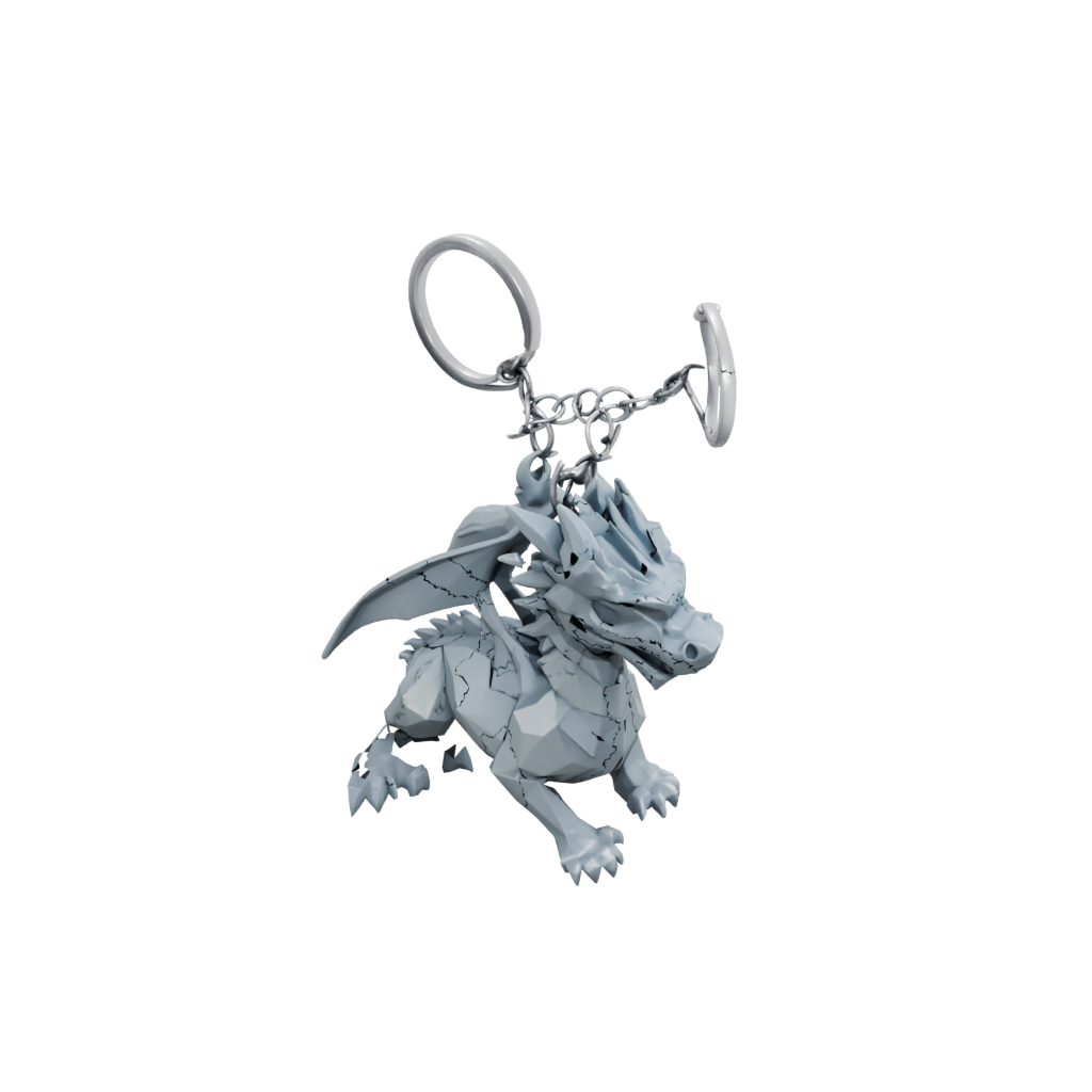 Low-Poly Layered Mini Dragon Charm
