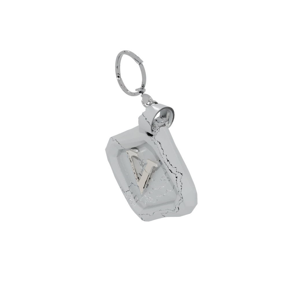 Low-Poly Layered Monogram Initial V