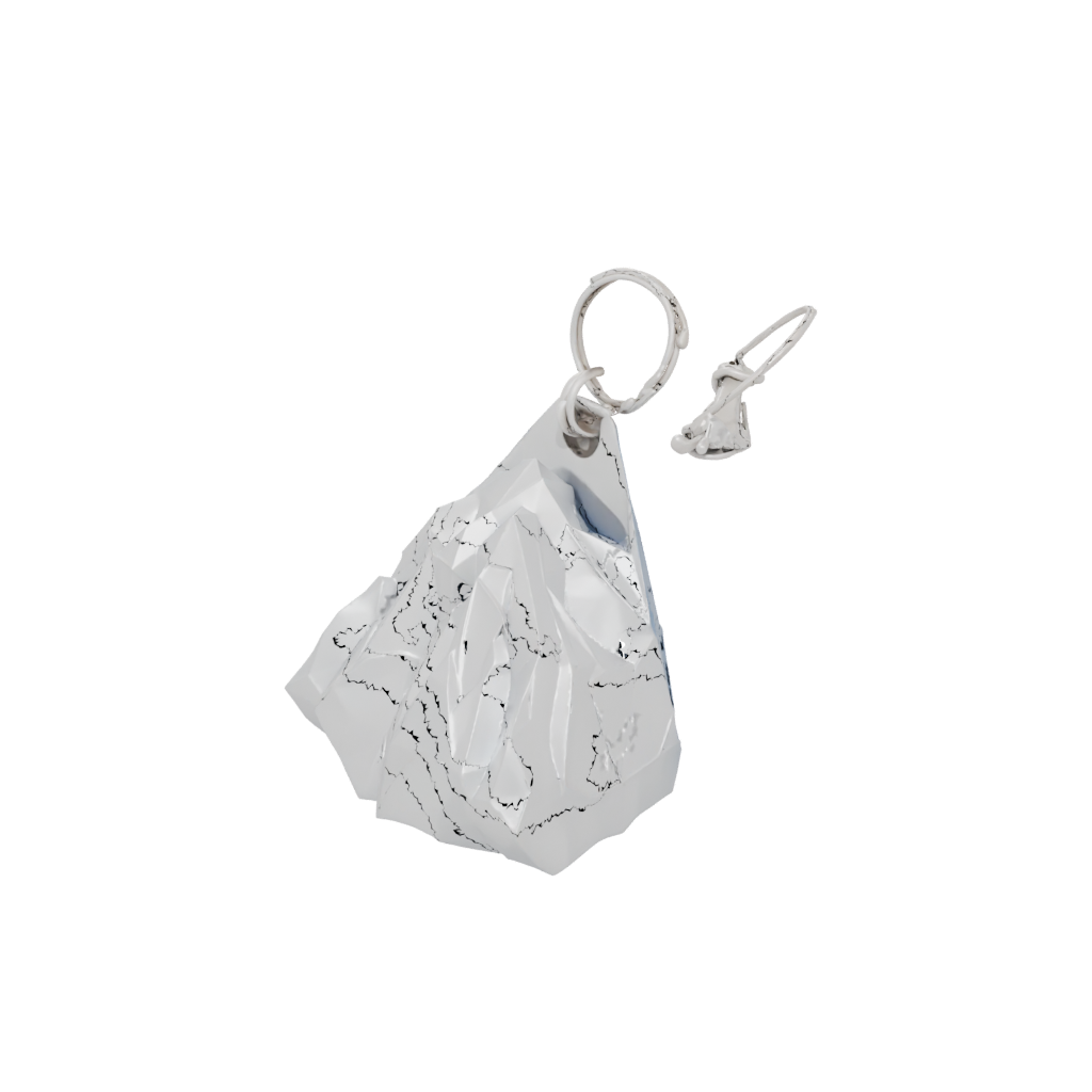 Low-Poly Layered Mountain Peak Charm